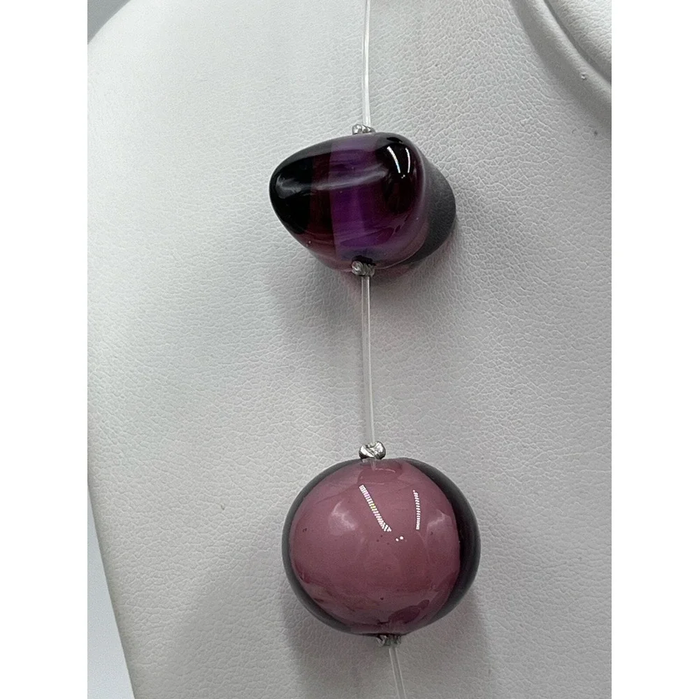 Sent Designers Marina Susanna Murano Handmade Purple‎ Italy Handcrafted Necklace